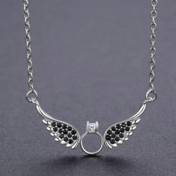 925 sterling silver wings necklace for women - Picture 3 of 5
